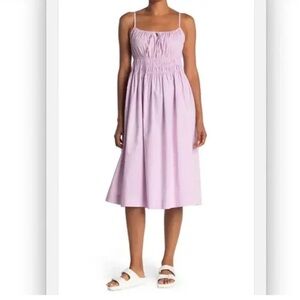 Lush Lilac Midi Dress- 100% cotton